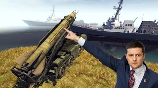 The new 500 Ukrainian 9К72 SCUD Missiles destroys Russian warship | Men of War 2 Simulation