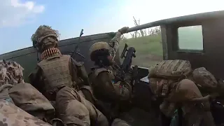 Ukraine - XX.XX.2023. Soldiers Of The International Legion Assaulting Russian Trench Position.