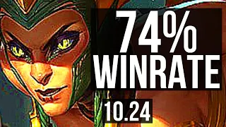 CASSIOPEIA vs VEIGAR (MID) | 74% winrate, 4/1/7 | BR Master | v10.24