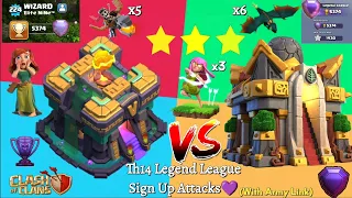 Th14 Sign Up Attacks/Th14 Vs Th16 3* Attacks☮️/Th14 Hydra Attack Strategy❤️ #clashofclans#th9vsth14