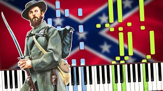 Confederate Song - I Wish I Was In Dixie Land Piano Cover (Sheet Music + midi) Synthesia tutorial