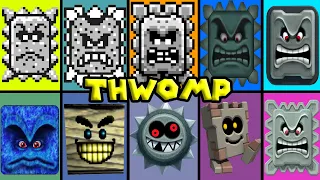 Evolution of Super Mario Thwomp, Animations in Super Mario Games (1988-2024)