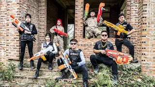 LTT Game Nerf War : Container Battlefield Warriors SEAL X Nerf Guns Fight Crime Group Boss Mr Close