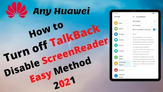 How to Turn Off TalkBack on Huawei | How to Disable / Remove / turn off Screen Reader on Any Huawei