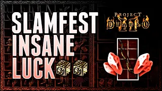 INSANE LUCK! 60 Item Slamfest - Project Diablo 2 (PD2)