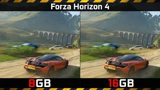8GB vs 16GB RAM RX VEGA 11 Forza Horizon 4
