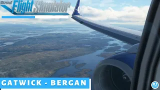 [MSFS] Scenic Arrival 😍 | Gatwick 🇬🇧 - Bergen 🇳🇴 | Norwegian PMDG 737 | VATSIM l RTX DLSS