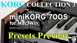 Korg Collection 3 | miniKORG 700S VST | Presets Preview (No talking)