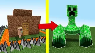 ¡BEBE NOOB HA CONSTRUIDO LA CASA MAS PROTEGIDA MINECRAFT! CASA BEBE NOOB VS CREEPER MUTANTE