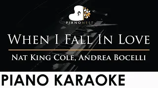 Andrea Bocelli, Helene Fischer - When I Fall In Love - Piano Karaoke Instrumental Cover with Lyrics