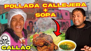 POLLADA + SOPA de MENUDENCIAS en el CALLAO | COMIDA CALLEJERA de BARRIO 😋🍲🍗