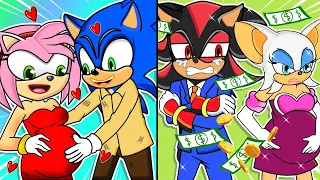 Rich Vs Poor Couple - Amy & Rouge the Bat is Pregnant | Sonic the Hedgehog 2 - Bambo Animation