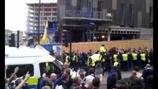 Newcastle and Sunderland Fans clash before derby