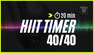 For beginners, an easy hiit timer with 40 sec train and 40 sec rest for 20 min | Mix 110