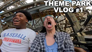 RIDING ROLLER COASTERS WITH THE SOFTBALL CREW! | Theme Park Vlogs #1