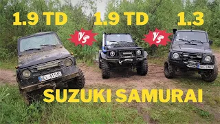 Mały Test Porównanie Terenówek Suzuki Samurai 1.9 TD VS 1,9 TD VS 1,3 OFFROAD 4x4