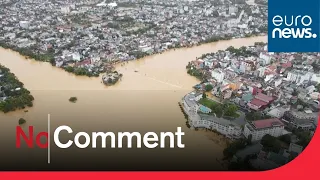 Aerial video shows scale of deadly central Vietnam floods