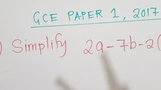 2017 GCE Paper 1 Revision