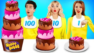 Desafío 100 Capas de Alimentos | 1 vs 100 Capas de Chicle vs Chocolate por Turbo Team