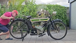 1912 Phelon & Moore Veteran Motorcycle Walk Around and Start Up