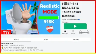 REALISTIC Toilet Tower Defense DELETED - Was Toilet Tower Defense BANNED on Roblox! #roblox