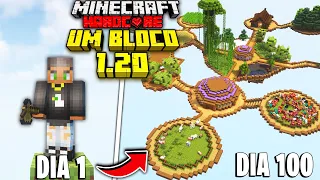 SOBREVIVI 100 DIAS EM APENAS UM BLOCO NO MINECRAFT HARDCORE 1.20 - O FILME