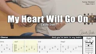 My Heart Will Go On - Celine Dion | Fingerstyle Guitar | TAB + Chords + Lyrics