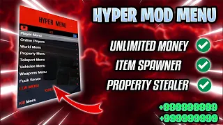 [Hyper Menu] FiveM Cheat | Steal Inventories | Money Hack | Weapons