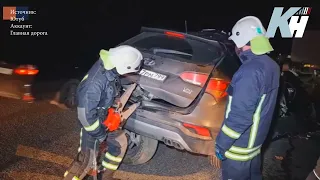 Появилось видео с места аварии В Калужской области, в которой погибли трое взрослых и ребенок