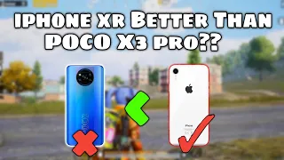 POCO X3 Pro VS IPHONE XR😱 PUBG Comparison🔥| Which Is Best For Competitive ? | POCO X3 Pro PUBG Test