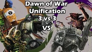 Dawn of War Unification: 3 vs 3 Tyranids, Chaos Space Marines vs Dark Angels, Tau, Necrons