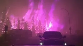 Man records harrowing fire evacuation in Canada