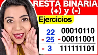 RESTA BINARIA CON SIGNO (números binarios POSITIVOS Y NEGATIVOS) #2