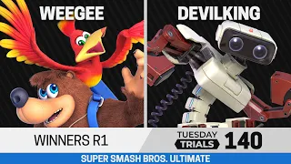 Tuesday Trials 140 SSBU Winners R1 - Weegee (Banjo & Kazooie) vs Devilking (R.O.B.)