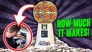 Collecting SO MANY Quarters From Our GIANT Gumball Machine!