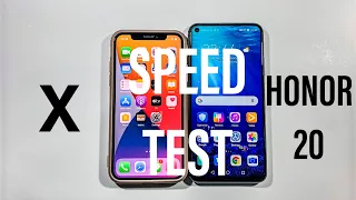 Iphone X vs Honor 20 Comparison Speed Test