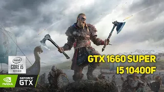 Assassins Creed Valhalla | GTX 1660 SUPER + Intel i5 10400F | All Settings | 1080p