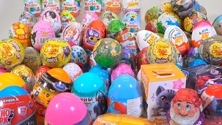 Мега Киндер Сюрпризы, открываем 100 разных сюрпризов (Kinder Surprise)