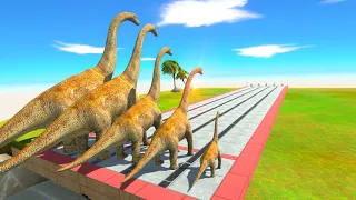 Herbivore Dinosaurs Different Size Racing - Animal Revolt Battle Simulator