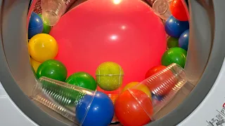 Experiment - Balls, Cups and Balloon - in a washing machine