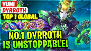 No.1 Dyrroth Is Unstoppable! [ Top 1 Global Dyrroth ] Yumi - Mobile Legends Gameplay Emblem Build