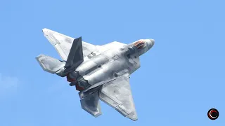 $200 Million US F-22 Raptor Lands and Takes Off Vertically With Full Afterburner