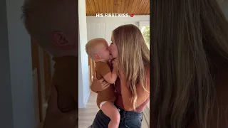 His first kiss 💋 #luxluyendyk #laurenandarie #shorts #firstkiss #twins #family