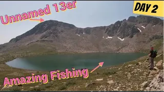 Amazing Trout Fishing at High Alpine Lake + Summiting a 13er (Backpacking Colorado 2021 Day 2)