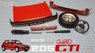 Build the Peugeot 205 1.9 GTI - Parts 1,2,3 and 4 - Bonnet, Steering Wheel, Grille and Wheel