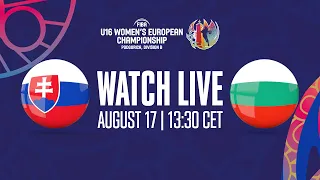 Slovakia v Bulgaria | Full Basketball Game| FIBA U16 Women's European Championship 2023 - Division B