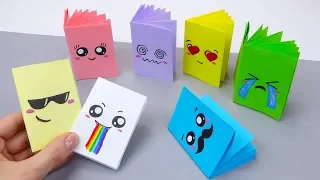 DIY Kawaii notebook of 1 sheet of paper | DIY MINI NOTEBOOKS WITHOUT GLUE