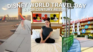 DISNEY WORLD TRAVEL DAY VLOG ✨ – traveling to Orlando, Pop Century Room Tour, Riveria Resort & more!