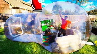 GIANT BUBBLE TENT WITH GAMING SETUP!