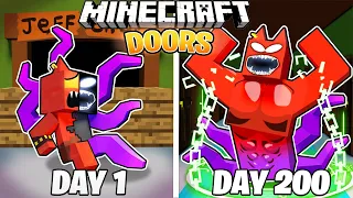 I Survived 200 DAYS as the DOORS in HARDCORE Minecraft!